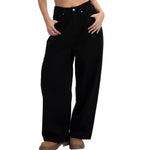 Low-Visibility Classic Black Wide-Leg Jeans, for Tomboy, Transgender Men, FTM, Non-binary