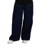 Low-Visibility Deep Indigo Utility Cargo Wide-Leg Jeans, for Tomboy, Transgender Men, FTM, Non-binary