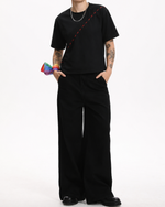 [BOGO FREE] Low-Visibility Classic Black Tailored Wide-Leg Jeans, for Tomboy, Transgender Men, FTM, Non-binary