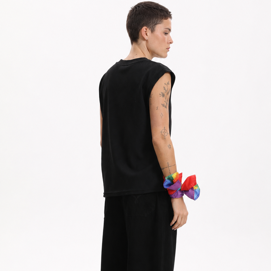 MASC MOTION™ Waffle Quick-Dry V-Neck Muscle Vest for Tomboy, Trans Masc, FTM, Non-binary