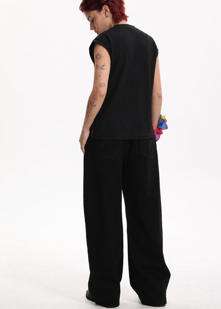 [BOGO FREE] Low-Visibility Classic Black Wide-Leg Jeans, for Tomboy, Transgender Men, FTM, Non-binary