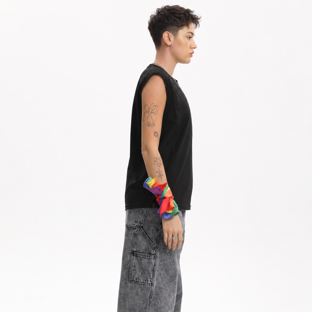 MASC MOTION™ Quick-Dry Muscle Vest / Breathable Mesh Panels for Tomboy, Trans Masc, FTM, Non-binary