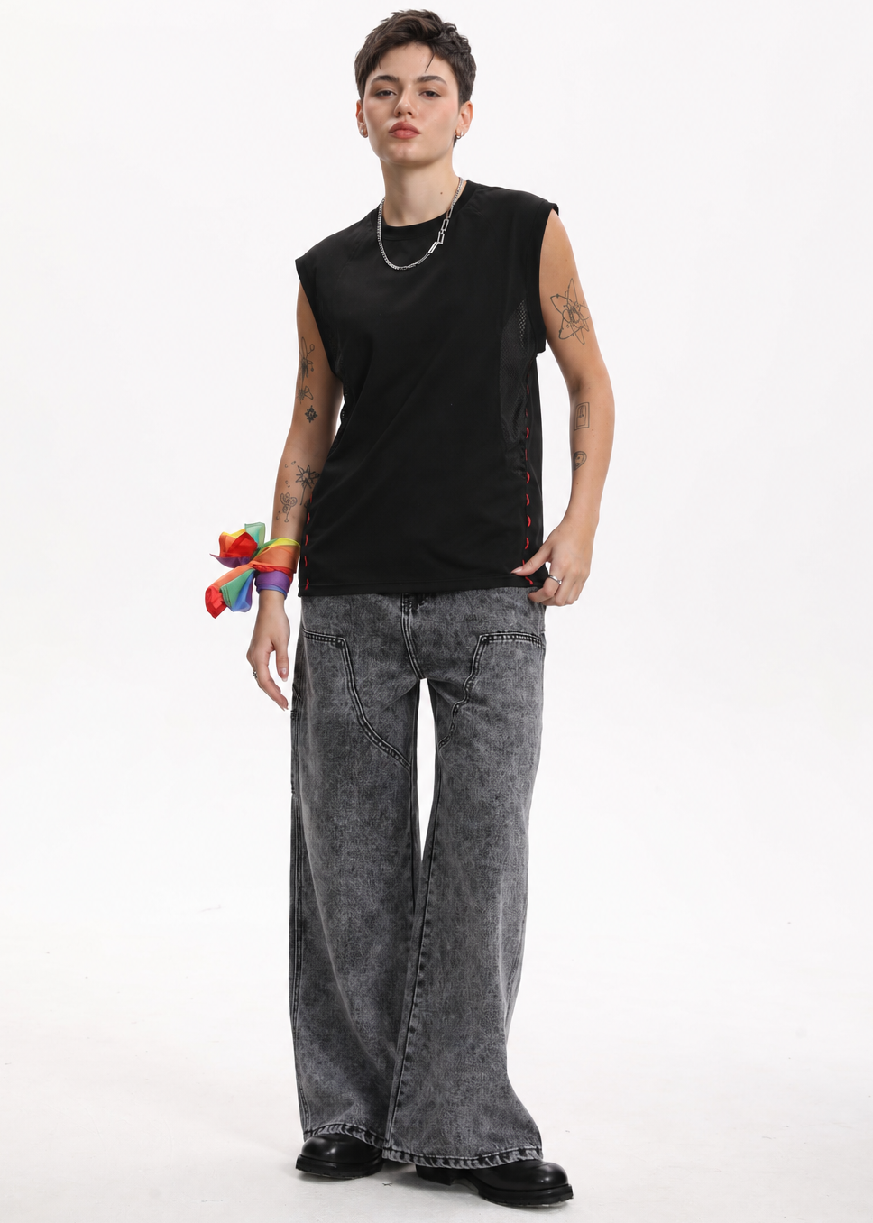 MASC MOTION™ Quick-Dry Muscle Vest / Side Mesh Panels for Tomboy, Trans Masc, FTM, Non-binary
