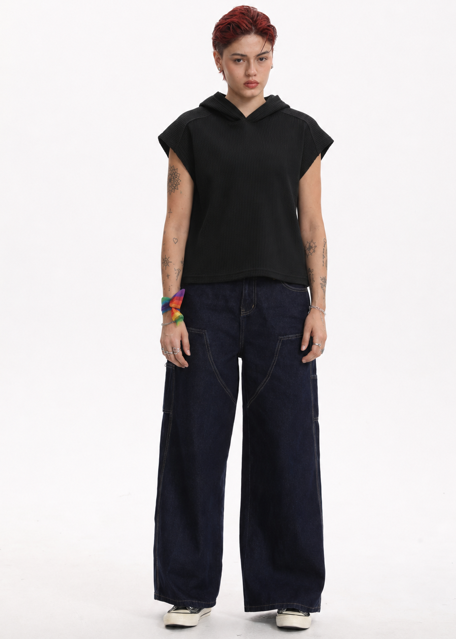 MASC MOTION™ Waffle Quick-Dry Sleeveless Hoodie Vest for Tomboy, Trans Masc, FTM, Non-binary