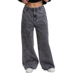 Low-Visibility Vintage Grey Wash Tailored Wide-Leg Jeans, for Tomboy, Transgender Men, FTM, Non-binary
