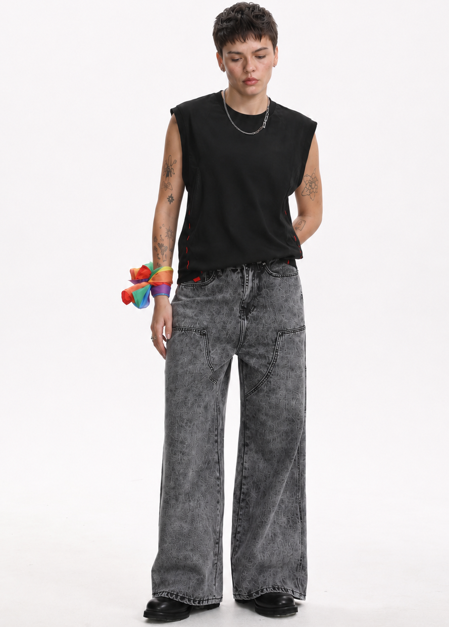 MASC MOTION™ Quick-Dry Muscle Vest / Side Mesh Panels for Tomboy, Trans Masc, FTM, Non-binary
