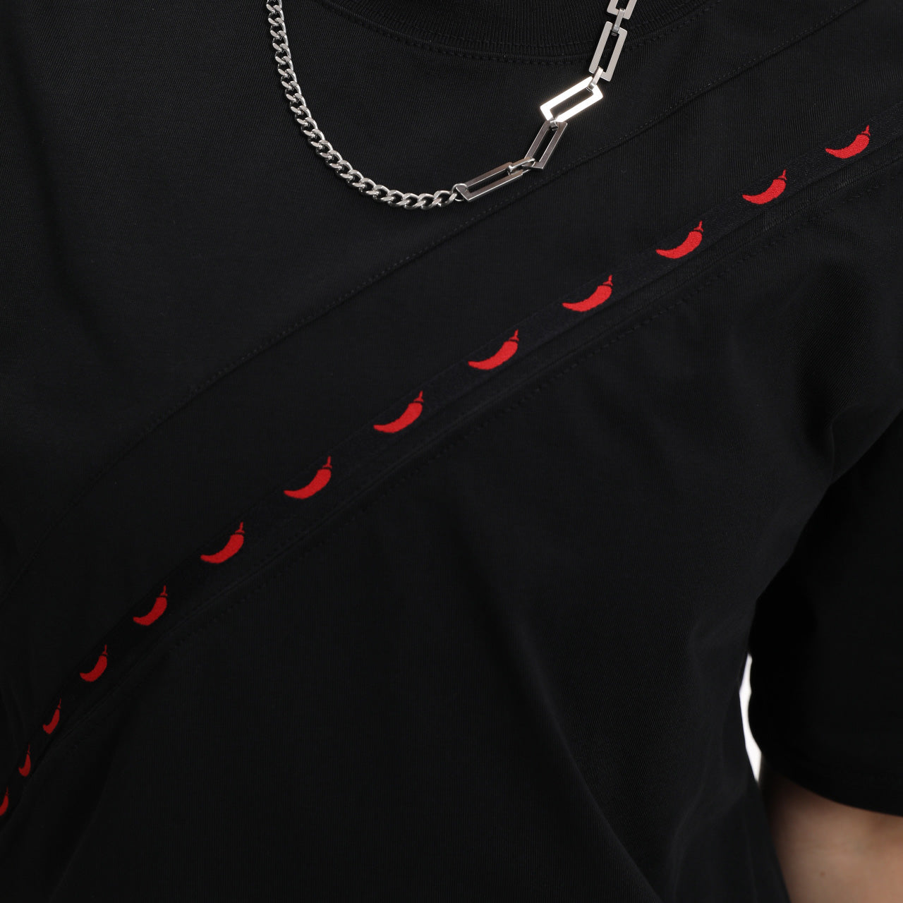 MASC-FIT RESHAPE™ Cotton Boxy Tee with Diagonal Logo Tape for Tomboy, Trans Masc, FTM, Non-binary
