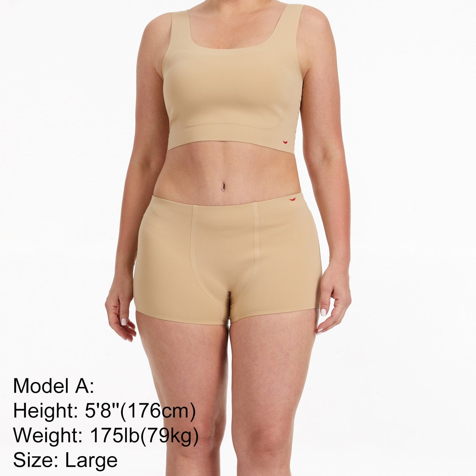 3 Pack- Beige Bonded Kit: 1 Seamless Compression Bra + 2 Invisible Boy Shorts for Tomboy, Transgender Men, FTM, Non-binary