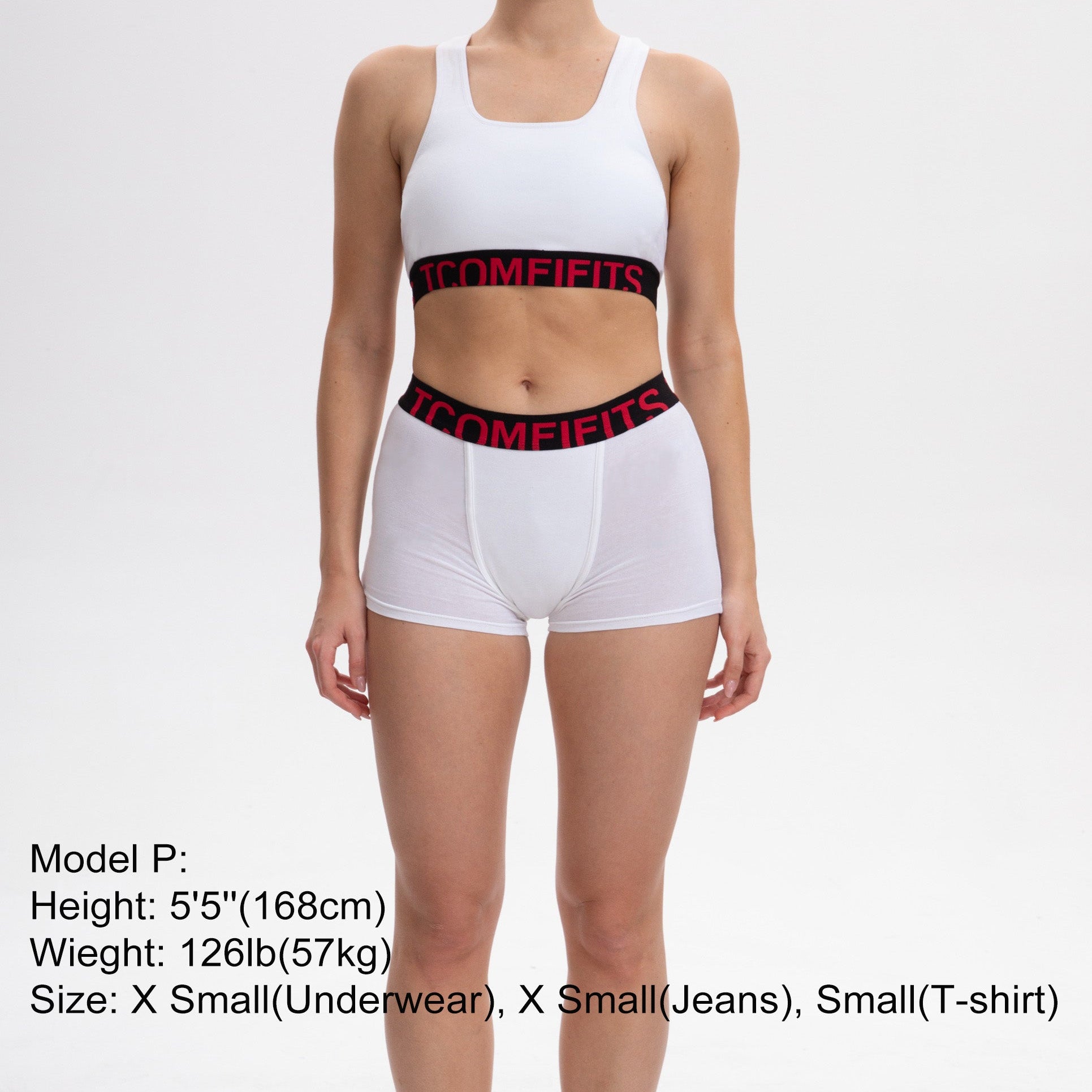 3 Pack- White Cotton Essentials Kit: 1 Soft Essentials Soft Bra + 2 Signature Boy Shorts, for Tomboy, Transgender Men, FTM, Non-binary