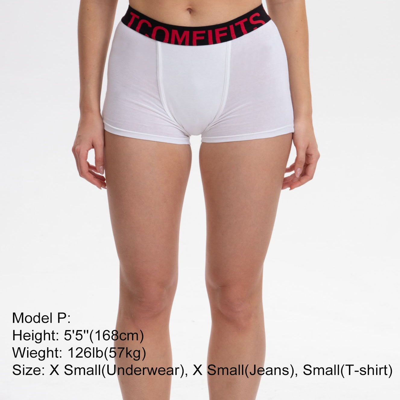 Black- White Cotton Essentials Signature Boy Shorts for Tomboy, Transgender Men, FTM, Non-binary