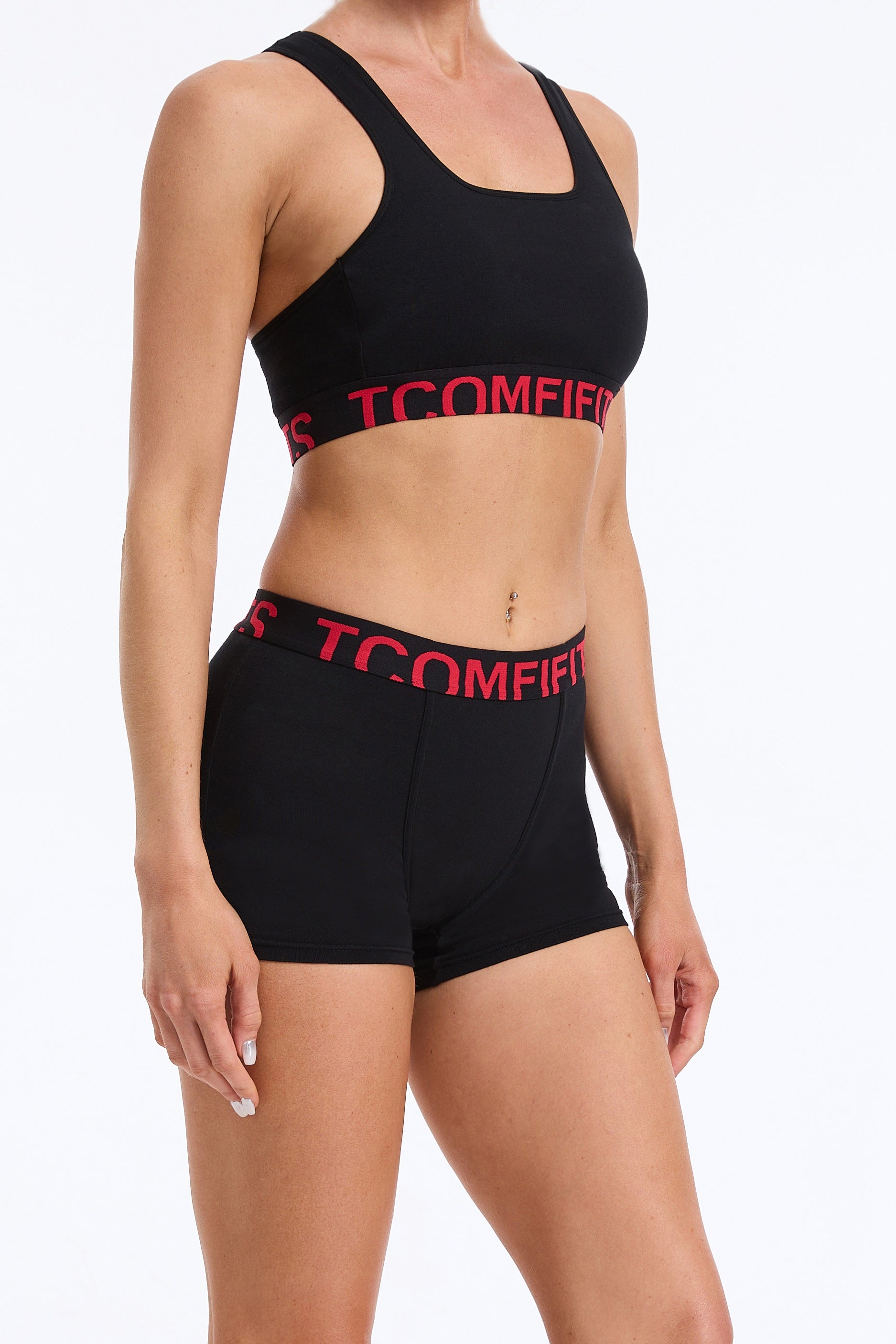 3 Pack- Black Cotton Essentials Kit: 1 Soft Essentials Soft Top + 2 Signature Boy Shorts for Tomboy, Transgender Men, FTM, Non-binary