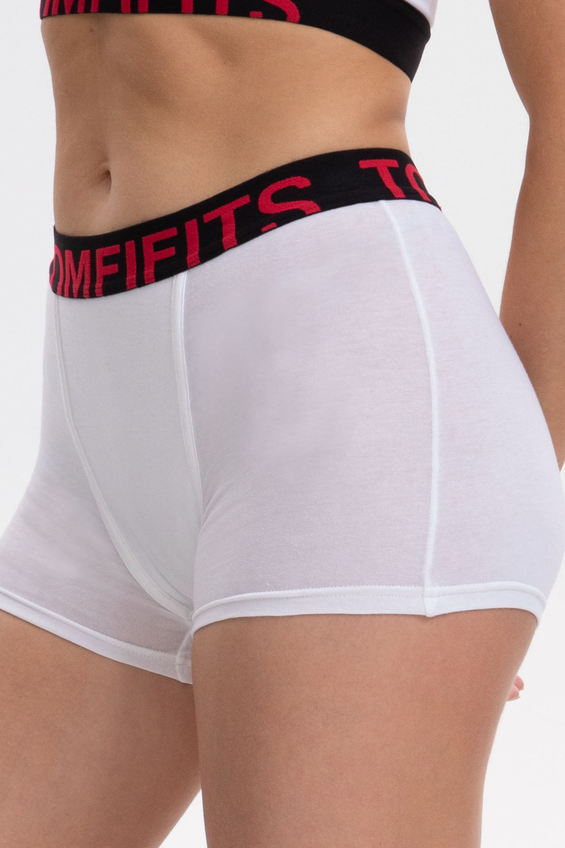 Black- White Cotton Essentials Signature Boy Shorts for Tomboy, Transgender Men, FTM, Non-binary