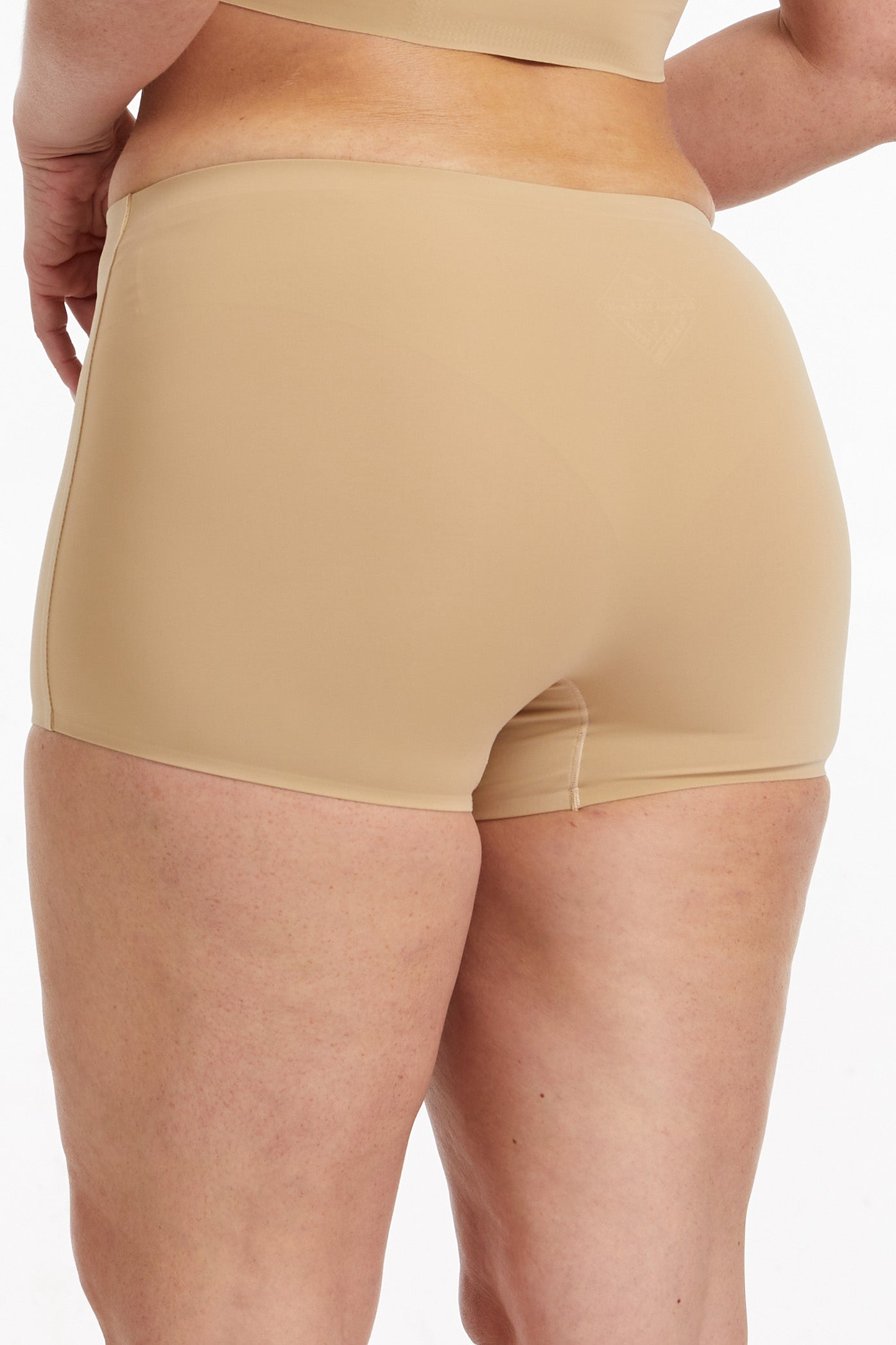 3 Pack- Beige Seamless Bonded Invisible Boy Shorts for Tomboy, Transgender Men, FTM, Non-binary