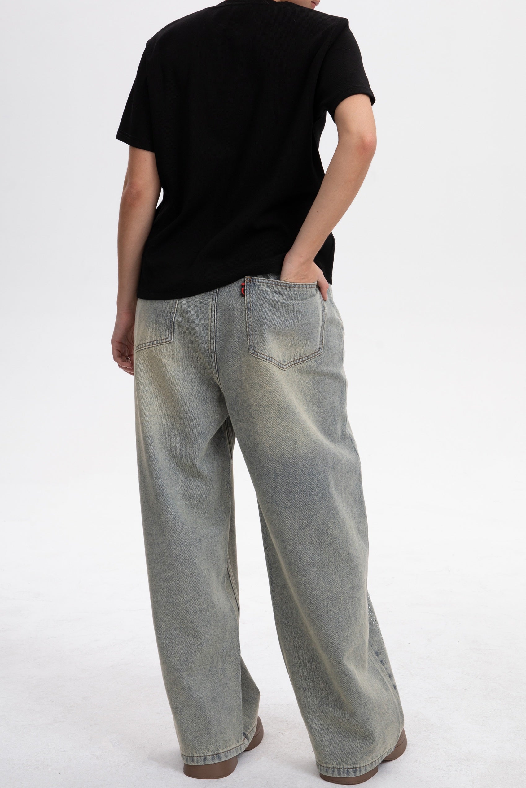 [BOGO FREE] Y2K Low-Visibility Vintage Azure Radiant Wide-Leg Jeans, for Tomboy, Transgender Men, FTM, Non-binary