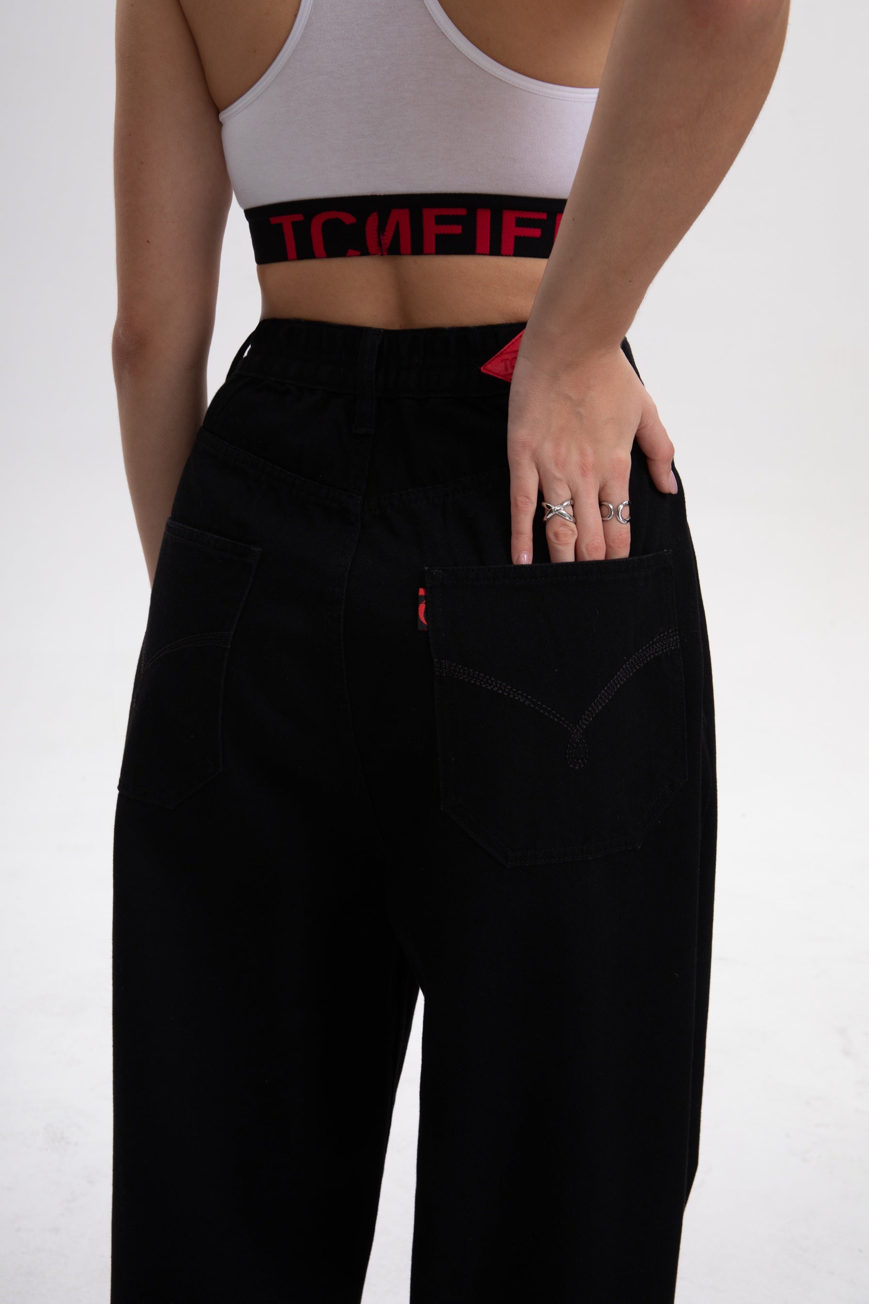 [BOGO FREE] Low-Visibility Classic Black Wide-Leg Jeans, for Tomboy, Transgender Men, FTM, Non-binary