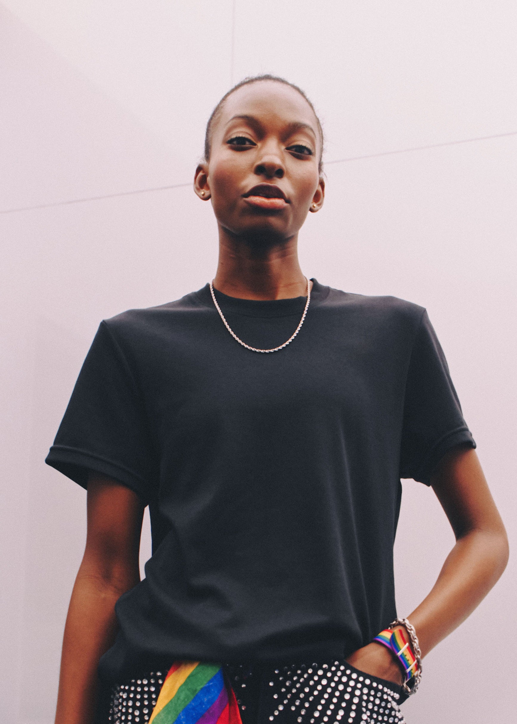 [BOGO FREE] 2 Pack- Right-Angle T-shirt (Round + V Neck) for Tomboy, Transgender Men, FTM, Non-binary