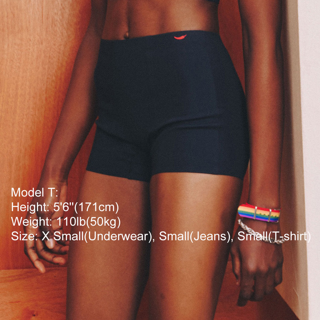 3 Pack- Black Seamless Bonded Invisible Boy Shorts for Tomboy, Transgender Men, FTM, Non-binary