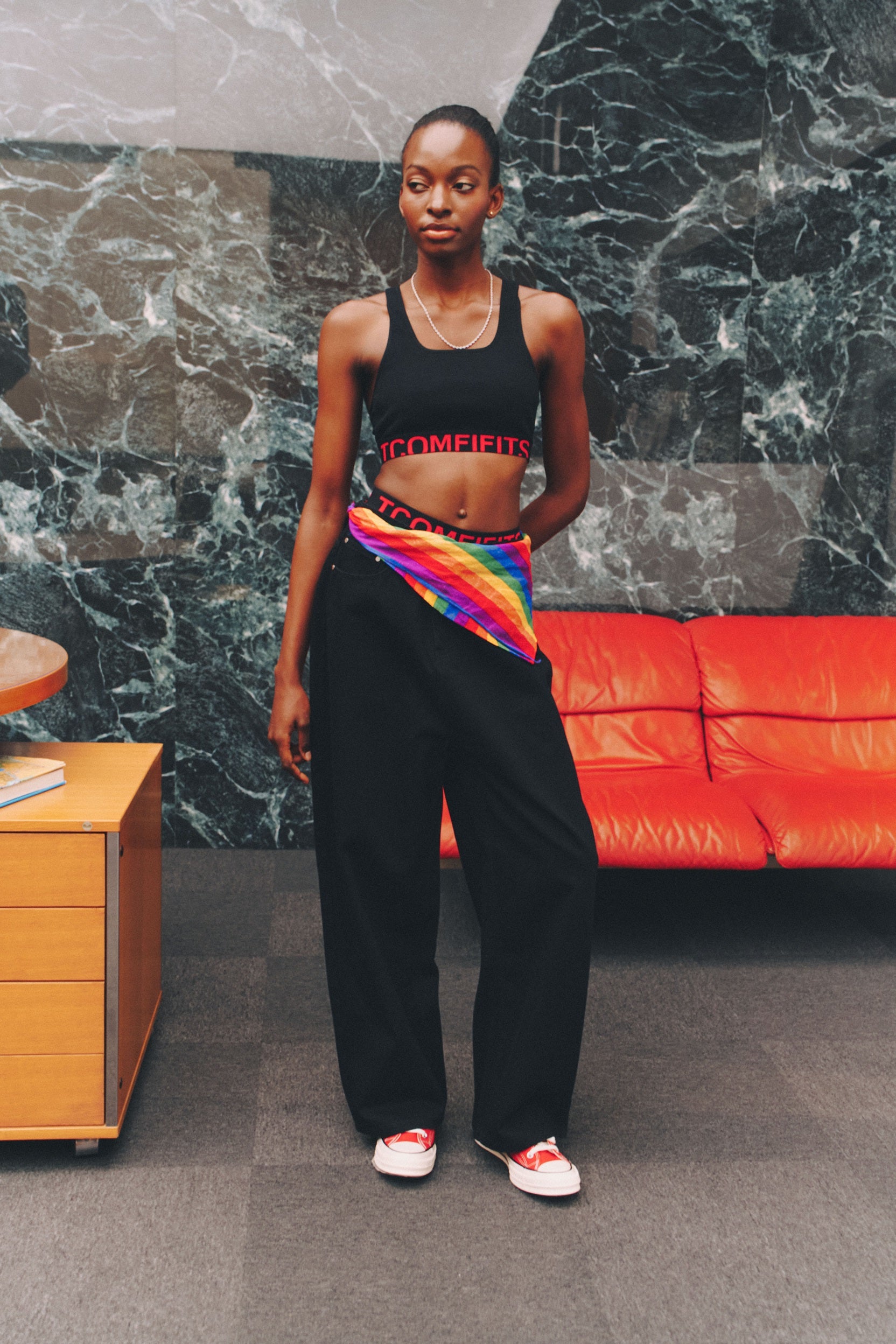 Low-Visibility Classic Black Wide-Leg Jeans, for Tomboy, Transgender Men, FTM, Non-binary