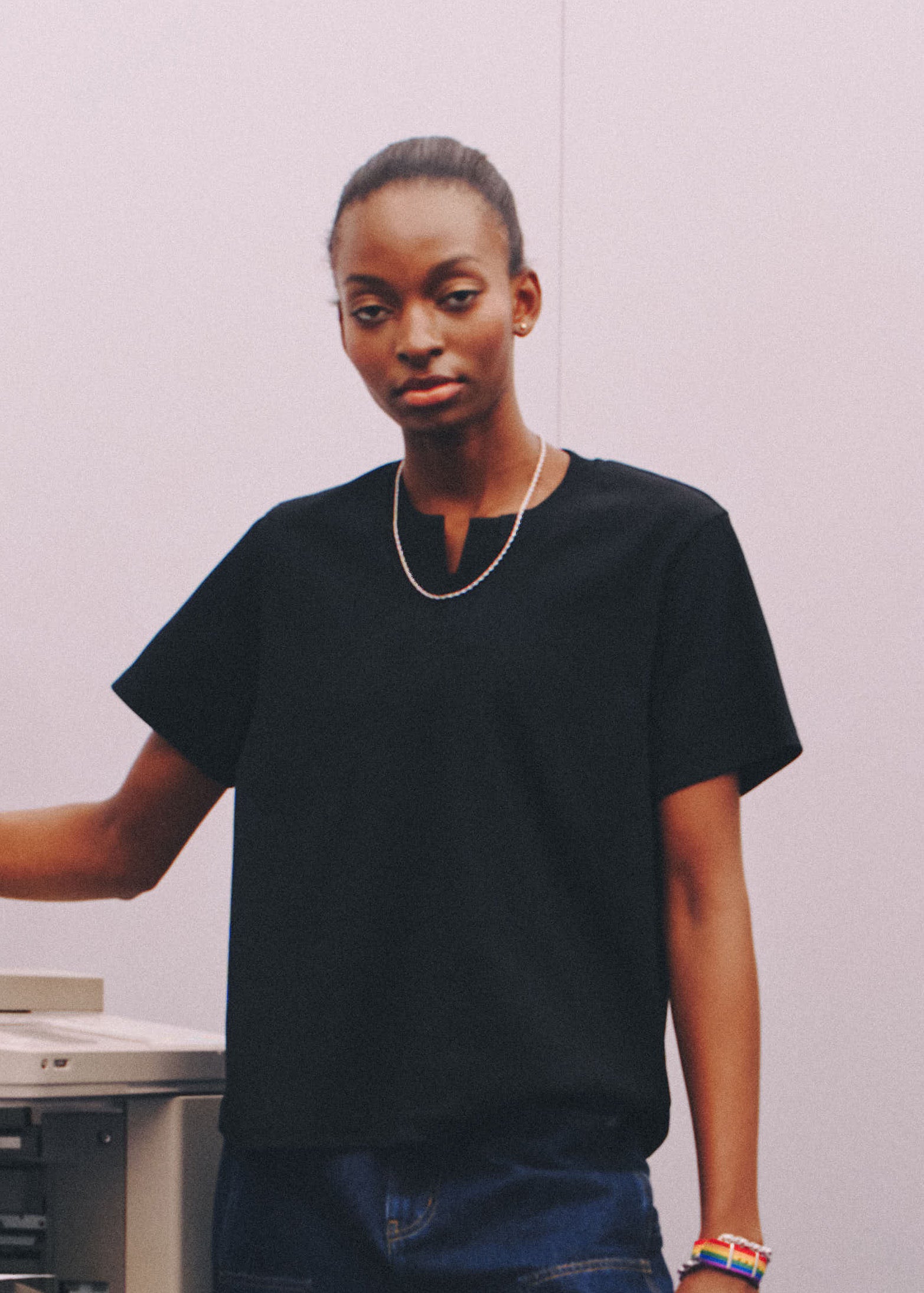 [BOGO FREE] 2 Pack- Right-Angle T-shirt (Round + V Neck) for Tomboy, Transgender Men, FTM, Non-binary