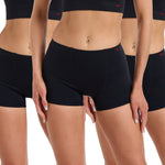 3 Pack- Black Seamless Bonded Invisible Boy Shorts for Tomboy, Transgender Men, FTM, Non-binary