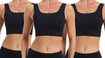 3 Pack- Black Compression Bonded Seamless Bra for Tomboy, Transgender Men, FTM, Non-binary