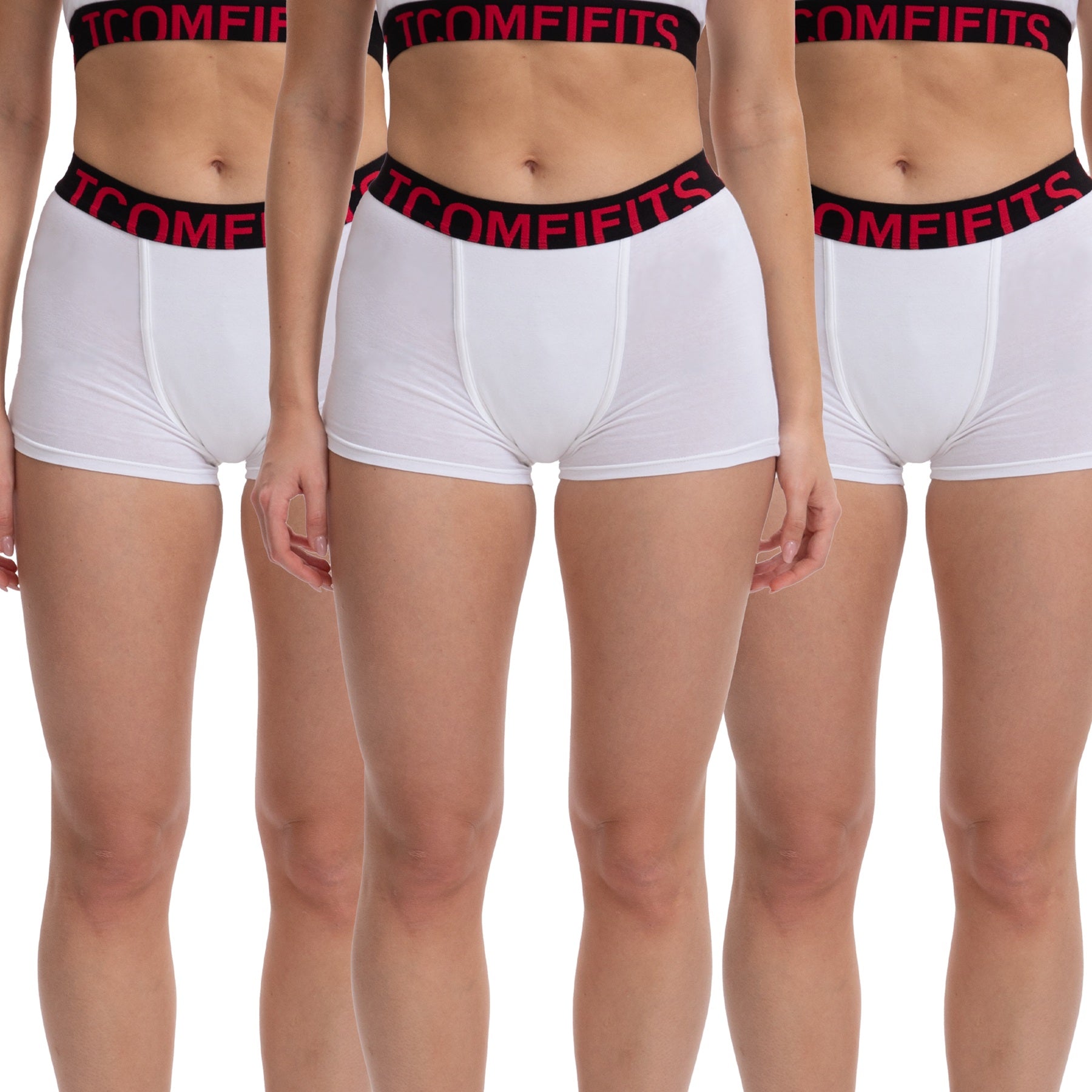 Black- White Cotton Essentials Signature Boy Shorts for Tomboy, Transgender Men, FTM, Non-binary