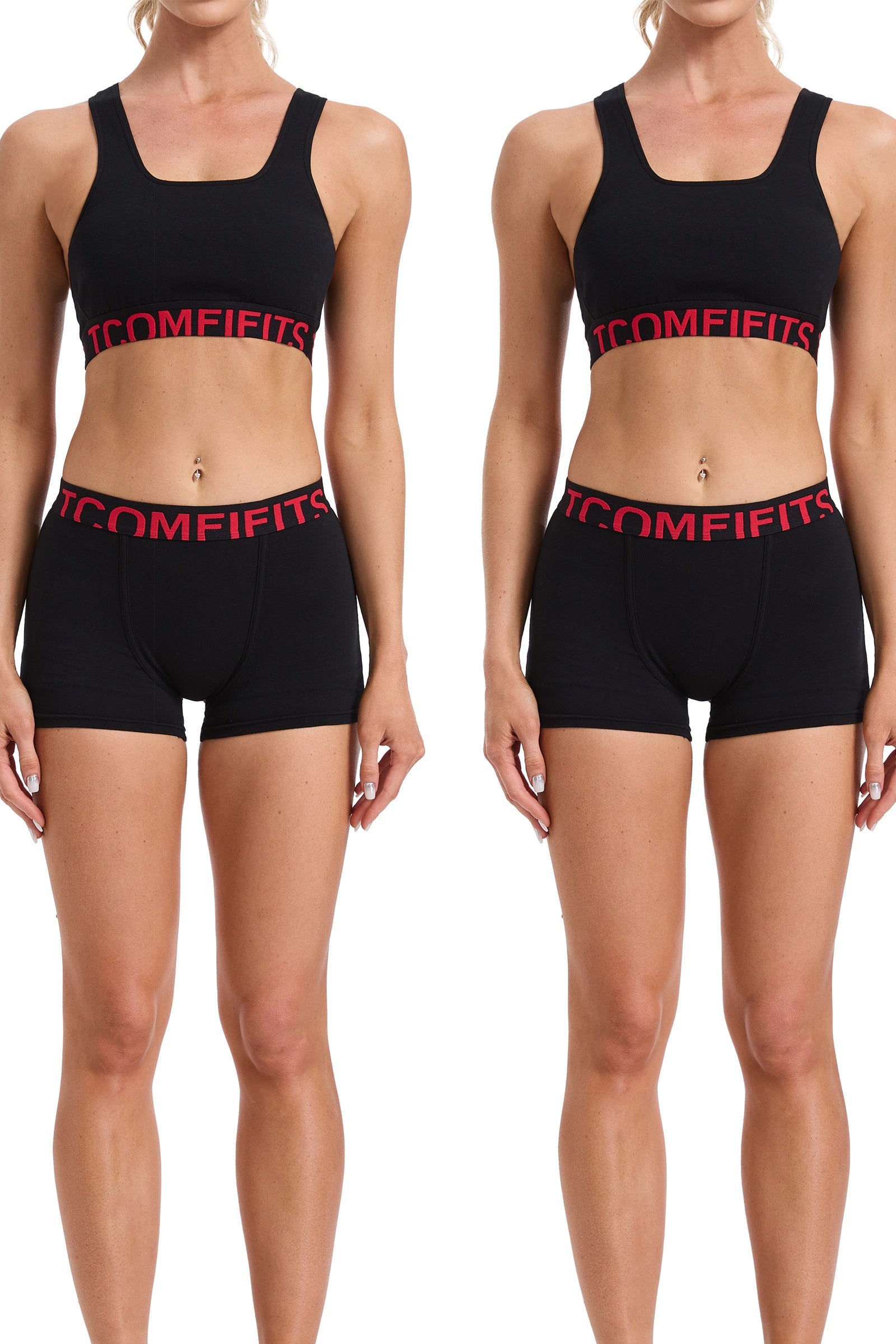 3 Pack- Black Cotton Essentials Kit: 1 Soft Essentials Soft Top + 2 Signature Boy Shorts for Tomboy, Transgender Men, FTM, Non-binary