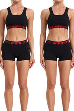 3 Pack- Black Cotton Essentials Kit: 1 Soft Essentials Soft Top + 2 Signature Boy Shorts for Tomboy, Transgender Men, FTM, Non-binary